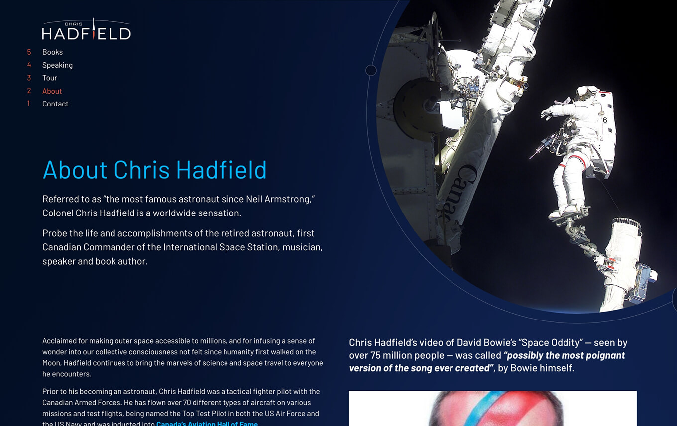 About page snippet from website