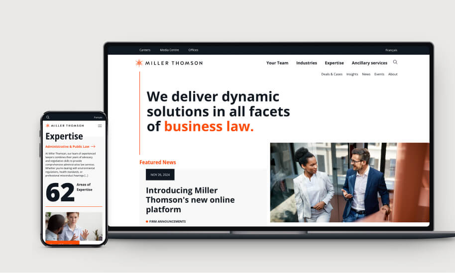 Miller Thomson website redesign