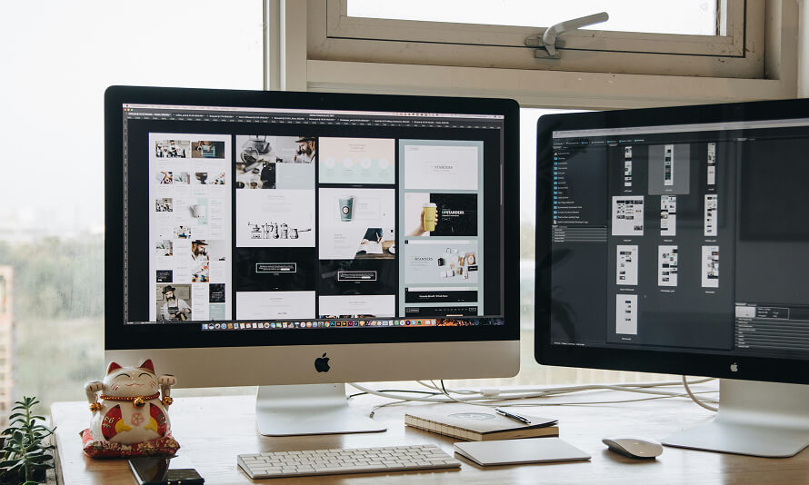 Website design and development Website design on a computer within Figma